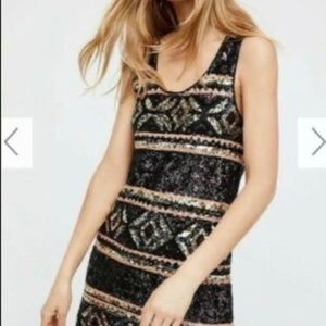 FreePeople Sequined Black Cocktail Party Dress